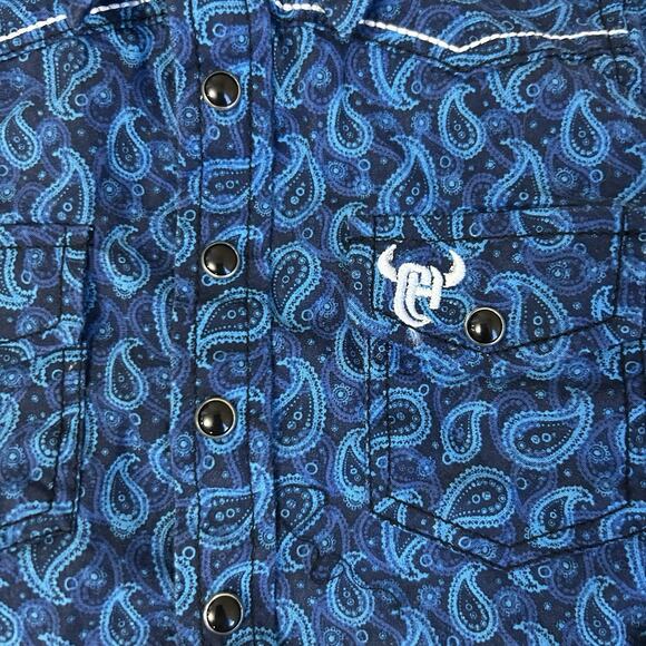 Cowboy Hardware Western Rodeo Blue Long Sleeve Shirt Baby Size 6 Month - Picture 3 of 12